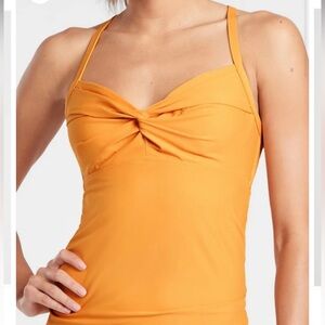 ATHLETA Twist Up Tankini Top Bottoms, Abyssinian Yellow Size 38 B/C Very Cute 🥰